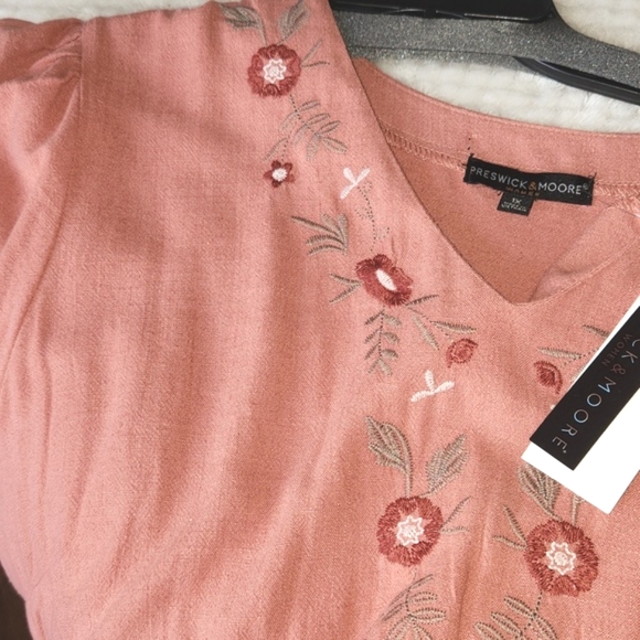 PRESWICK & MOORE 3/4 SLEEVES PEASANT DRESS SIZE IX  NEW WITH TAGS - Picture 4 of 10